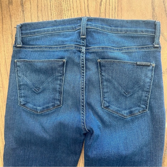 Hudson Colette Mid Rise Skinny Jeans Sz 27 Medium Wash Stretch Denim Raw Hem - Picture 11 of 12